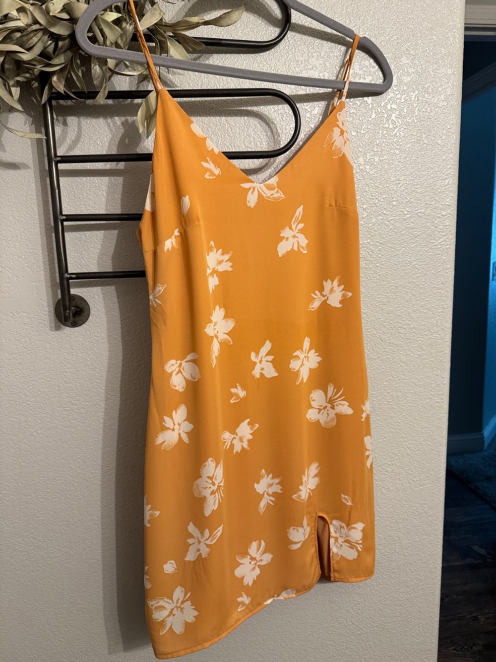 Lulu's Mustard Yellow Floral Slip Dress